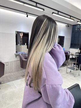 ジルバイジゼル(JILL by GiseL) K_52 インナーカラー/アンブレラカラー/ブラック×ホワイト