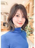 大人可愛い20代30代40代小顔ウルフレイヤーボブ丸みショートボブ