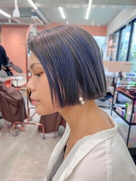 ナル(nalu.) バレイヤージュ/ブリーチカラー/ブルー