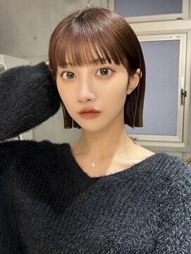 サンド 池袋 2nd(sand) 韓国風切りっぱなし小顔ボブ/黒髪地毛風カラー/池袋