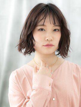 ヘアーリゾートパル(HAIR RESORT PAL) アースカラー立体感シースルーバングボブパーマd天王台30代40代