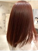 ダブルカラーピンクベージュベージュカラーケアブリーチレイヤー