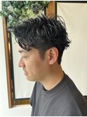 【琉希也style】シャドウパーマとフェザーパーマを混ぜたパーマ