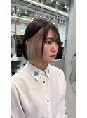イヤリングカラー/外ハネボブ /ワイドバング/レイヤーボブ