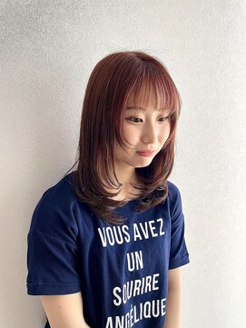 シュリンプ 東郷店(SHRIMP) 顔周りレイヤー×ピンクベージュ