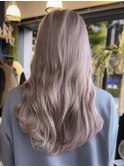 ロングレイヤーホワイトミルクティーベージュハイトーン