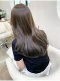 くびれヘアアプリコットオレンジ夏ヘアハイライトカラー韓国ヘア