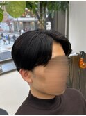 フェザーパーマ/グレーブルーカラー／刈り上げショートパンク