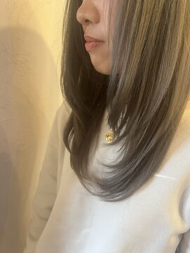 アゲイン(Again) 【Again@ツヨシ】レイヤーカット+ミルクティーカラー