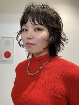 ショートレイヤーウルフミディアムニュアンスパーマ横浜