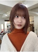ボブ フェイスレイヤー 顔周りカット 似合わせ 暖色カラー