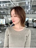 レイヤーボブ×ベージュ