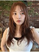 大人女性顔周りレイヤーニュアンスパーマ