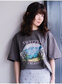 くるくるウェーブパーマ×ミディアムレイヤー【岡山】暗髪