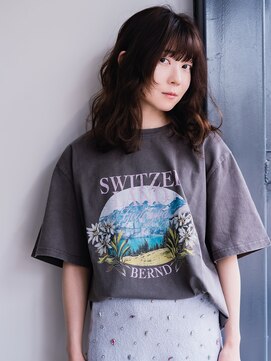 ヘアークラフト(Hair Craft) くるくるウェーブパーマ×ミディアムレイヤー【岡山】暗髪