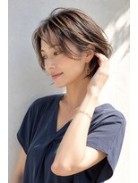 アッシュ 学芸大学店(Ash)&nbsp;ショートボブ/大人女性/アッシュグレー/白髪ぼかし/脱白髪染め