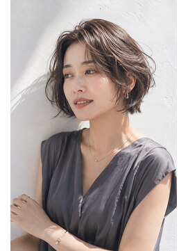 アッシュ 学芸大学店(Ash) ショートボブ/大人女性/シアーベージュ/白髪ぼかし/脱白髪染め