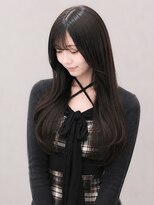 リア(Li'a by neolive)&nbsp;顔まわりリフトレイヤー×暗めブラウン×内巻きワンカール