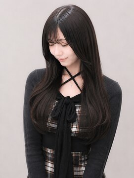 リア(Li'a by neolive) 顔まわりリフトレイヤー×暗めブラウン×内巻きワンカール