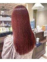 シャンドゥール 栄店(CHANDEUR)&nbsp;ブリーチカラーレッドストレートロングサラツヤ髪