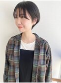 【石河安奈】黒髪ナチュラル大人耳かけショート