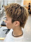 ビジネスショートメンズマッシュツイストパーマツーブロック