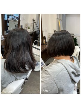 ムーブ(Moob) 縮毛矯正をかけて収まりを抑え扱いやすい髪へ【別府】