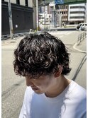 くるくる波巻きパーママッシュメンズウルフ