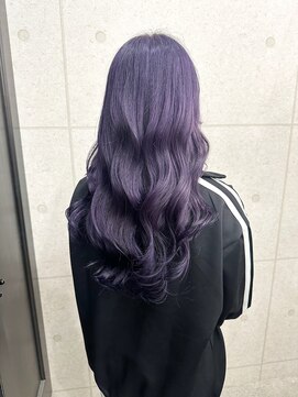 アンリ(Anli) 【Anli☆岩瀬萌】ダークパープル ダブルカラー 艶髪 韓国