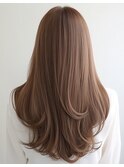 小顔レイヤーロブヘアウルフカットブリーチなしココアブラウン