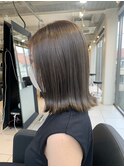 グレージュカラーグレーアッシュレイヤーカット韓国甲府美容室