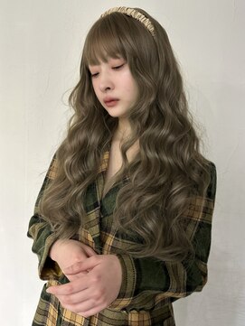 メゾンアクア 表参道(Maison ACQUA) ☆ブリーチなしダブルカラー オリーブ オリーブベージュ ボブ