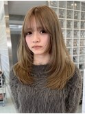 渋谷ミルクティーベージュハイトーンカラーヘーゼルベージュ30代