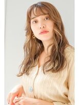 ガリカ シーム(Gallica/SEAM)&nbsp;フェミニンロング/薄めバング/ゆるふわカール/イヤリングカラー