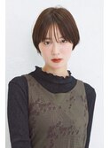 大人ショートヘア/暗髪カラー/透明感カラー/前髪
