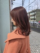 ゼル 本郷店(ZELE) 透明感ラベンダーベージュ×大人可愛いふんわりミディ