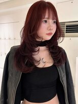 ローウェ 立川(Louwe)&nbsp;ワインレッド/チェリーレッド/レイヤーカット