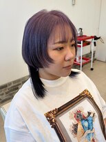 ヘアーアンドエステ ハラダ 滝ノ水店(Hair&Esthe Harada)&nbsp;ケアブリーチダブルカラー/パープルアッシュ/顔まわりカット