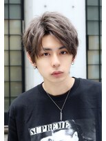 ネイビー(NAVY)&nbsp;ミルクティーグレージュ ナチュラルセンターパート 韓国ヘア