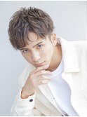小久保☆シルバーグレー束間ショートウルフツーブロックマッシュ