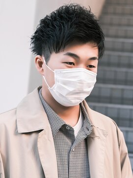 デフ(def) メンズ サイド流しの刈り上げアップバングショート