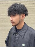 波巻きスパイラルパーマツーブロックツイストパーマメンズヘア