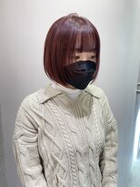 マイル 渋谷(mile)&nbsp;顔周りカット×チェリーレッド