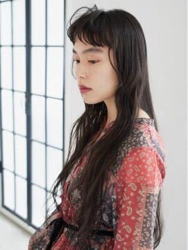 アース 三軒茶屋店(HAIR&MAKE EARTH) 三軒茶屋_レディース_ショートバング_ブラック_ロング_オン眉