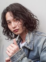 ★マッシュパーマウルフアッシュブラックカルマパーマ波巻き2