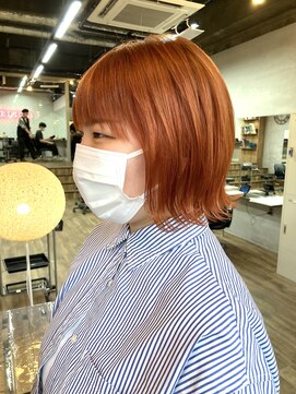 アンジェリカ 天理店(ANGELICA) 外ハネボブ　カラーオレンジ　angelica天理店【川崎優太】