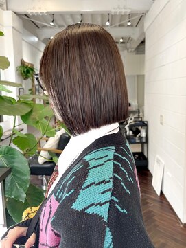 ラレイ ハラジュク(Lalei harajuku) 切りっぱなしボブ/ブリーチなし/ブリーチなしダブルカラー/ボブ