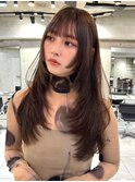 韓国ヘアーハッシュカットレイヤーカットグレージュブリーチ無し