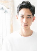 20代30代清潔感アッシュブラックアップバングショートY草加