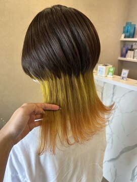 ラシサ(rashisa) インナーカラー"イエロー×オレンジ"